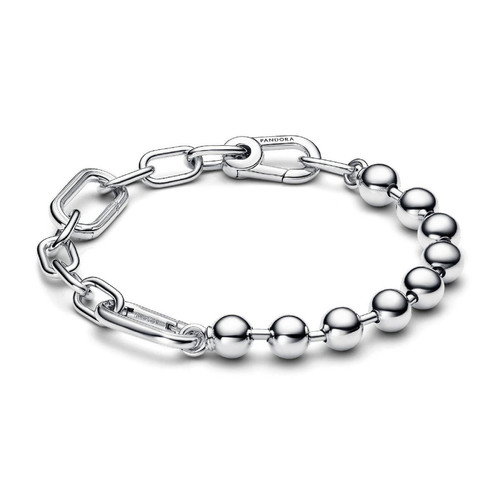 Bracelet Chaîne Sphère Métallique et Link Argent Pandora ME 