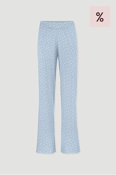 Pointelle Schlafhose Relaxed PURE COTTON aus reiner Bio-Baumwolle