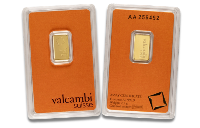 SALE ENDING SOON: 2.5 Gram Valcambi Gold Bar (New w/ Assay)