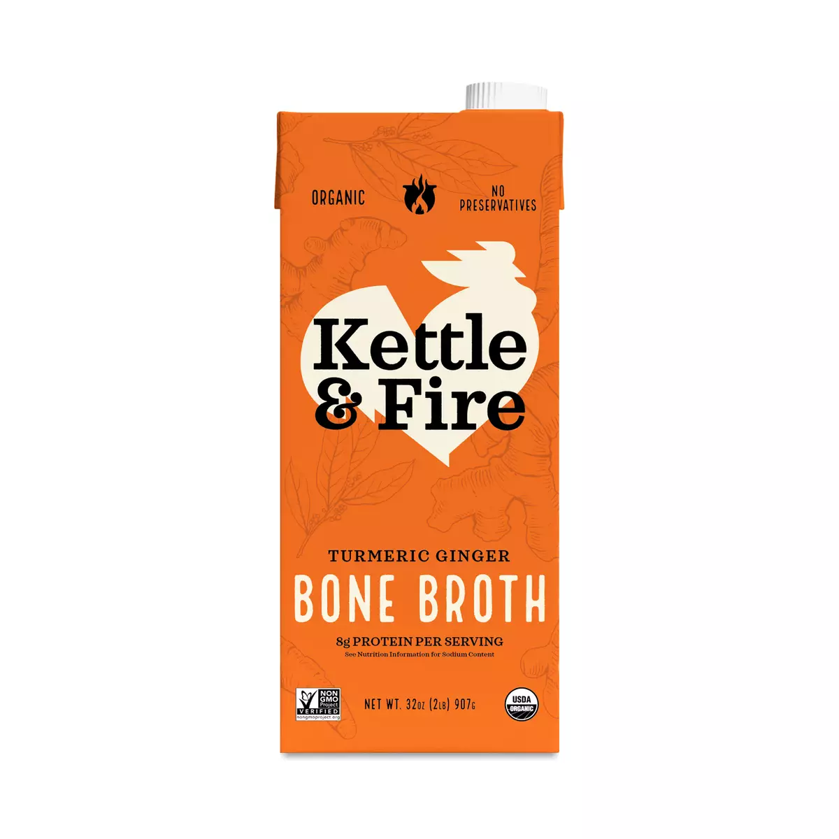 Kettle & Fire Chicken Bone Broth, Turmeric Ginger