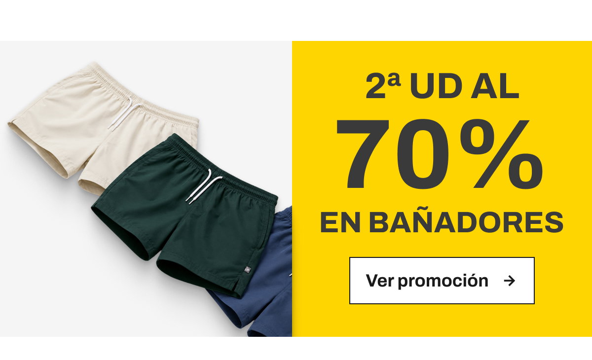 Promoción 2ª unidad al 70% en bañadores botón ver promoción