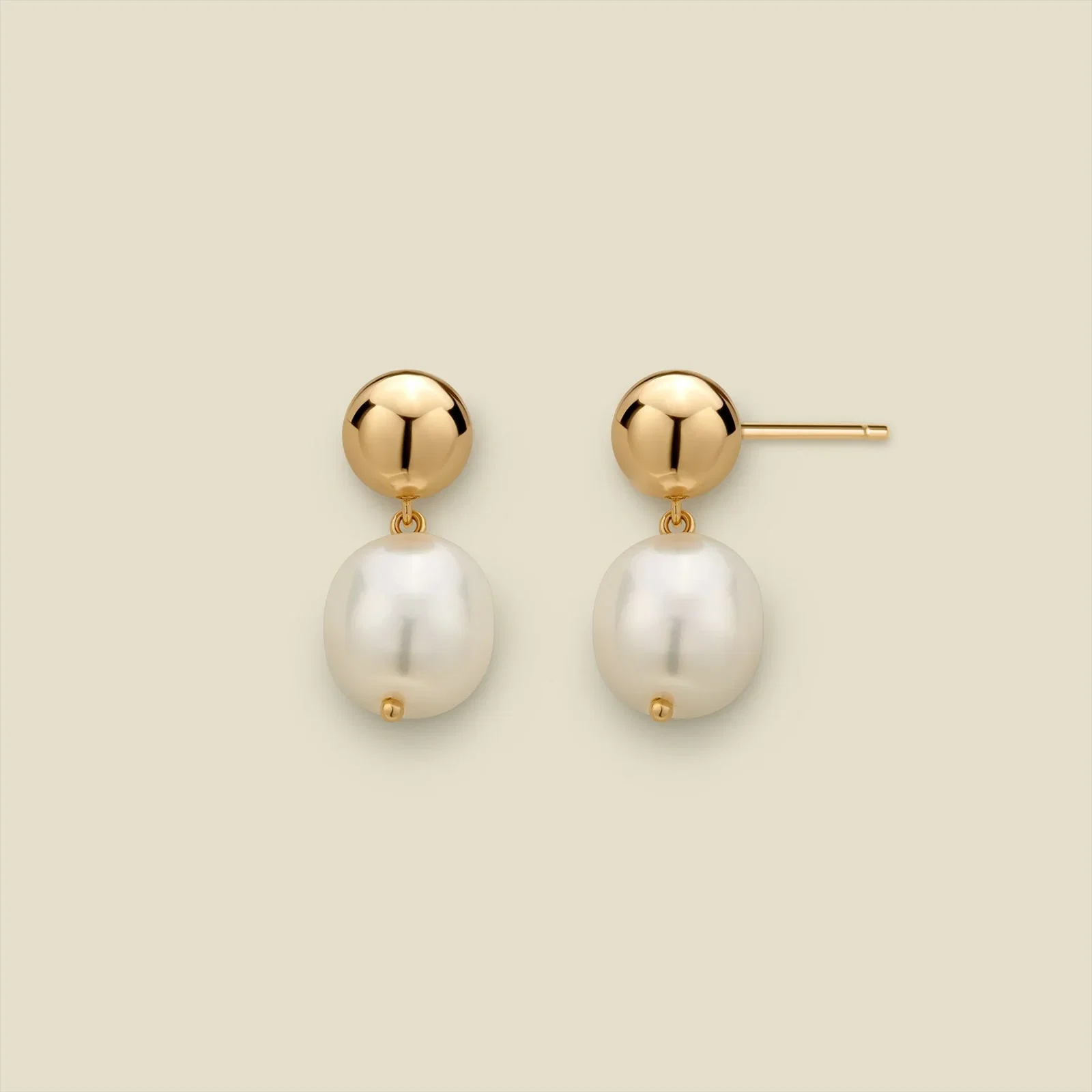 Image of Drop Pearl Stud Earrings | Final Sale