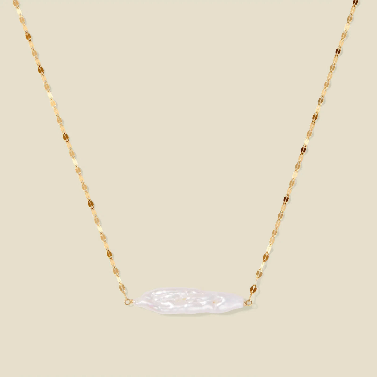 Image of Baroque Pearl Bar Necklace