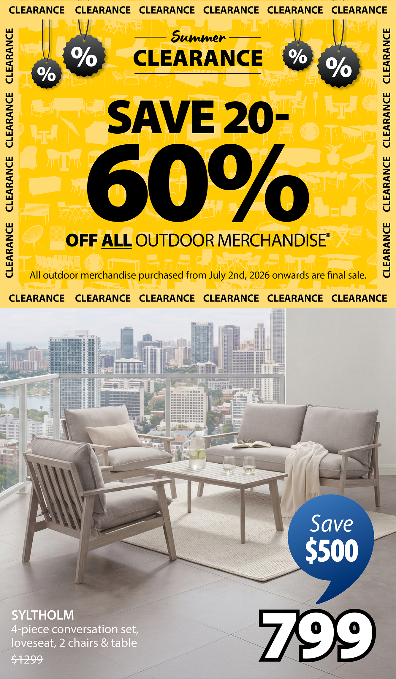 SAVE 20-60% OFF ALL OUTDOOR MERCHANDISE*