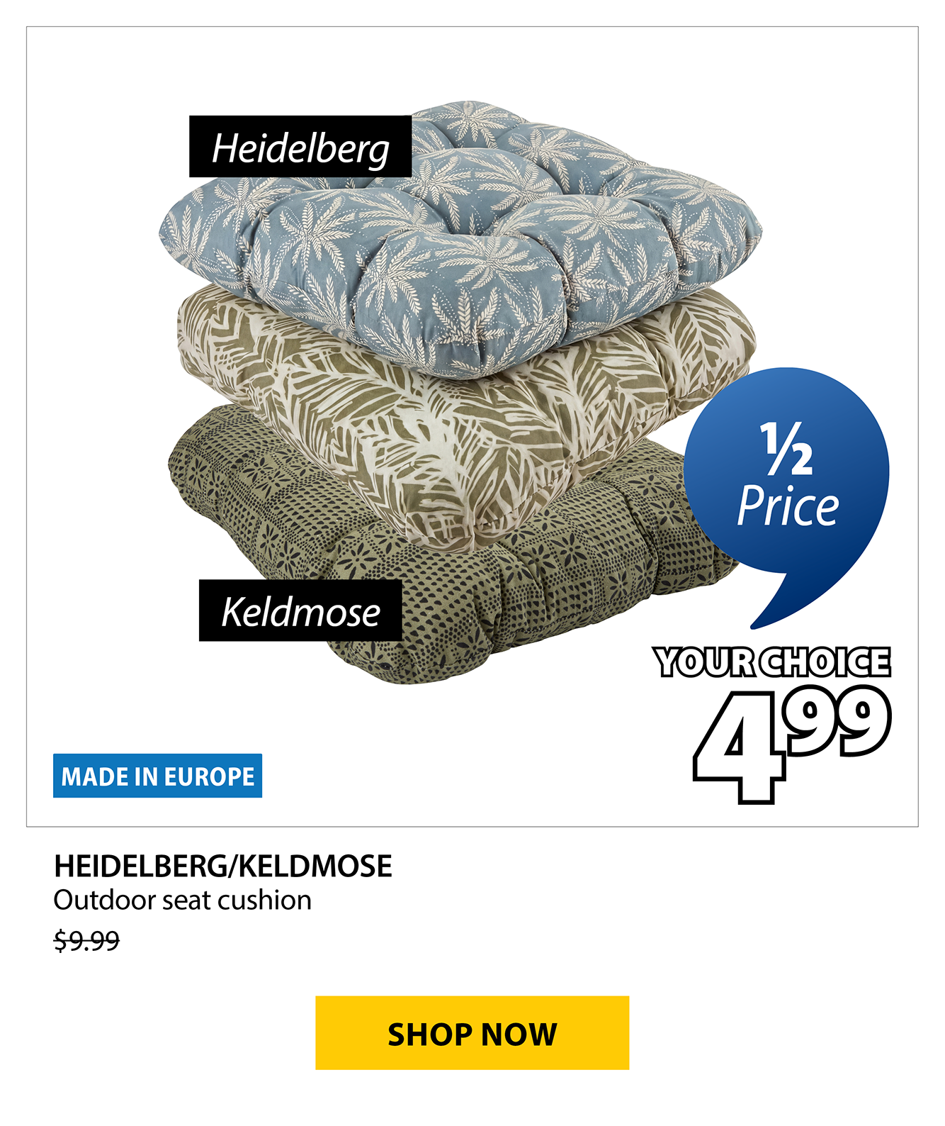HEIDELBERG/KELDMOSE Outdoor seat cushion | 1/2 Price