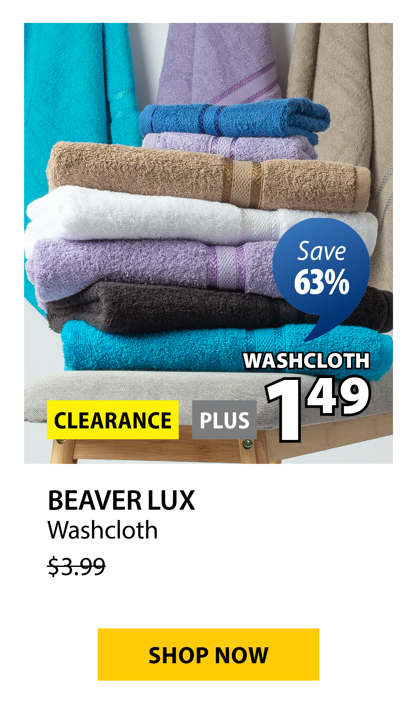 BEAVER LUX Washcloth | Save 63%