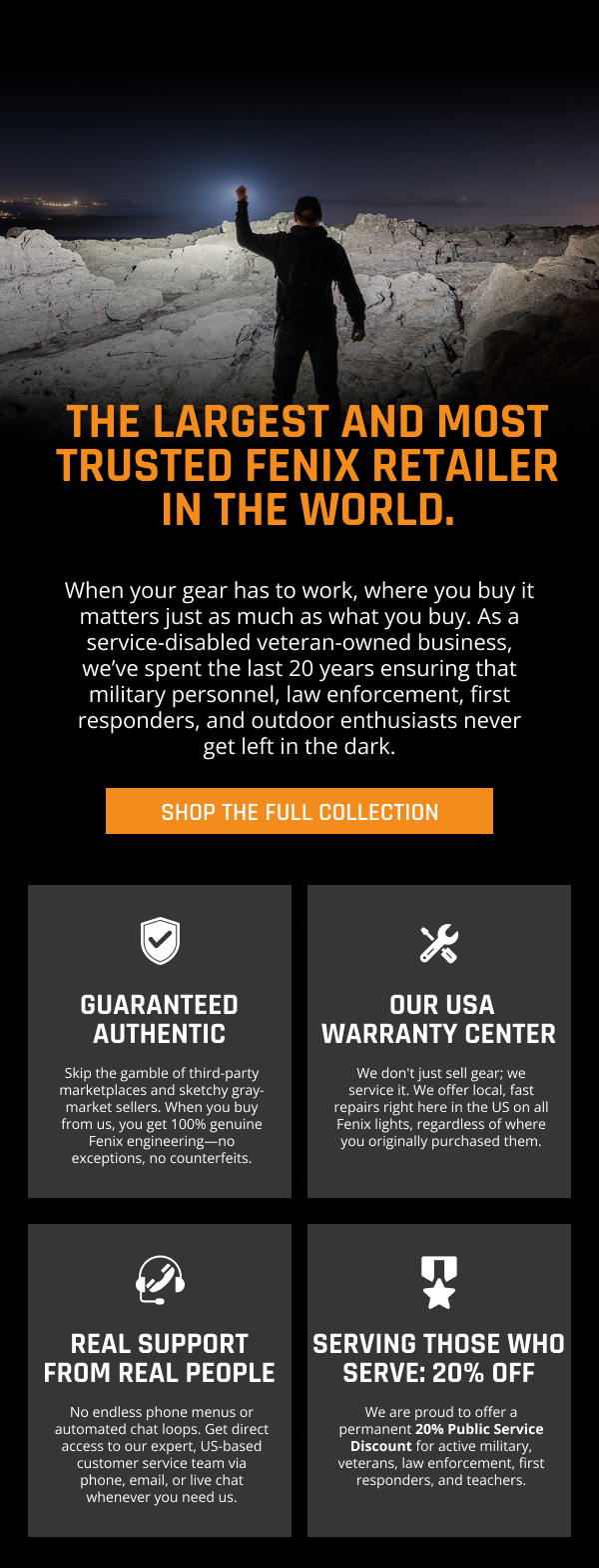 THE LARGEST AND MOST TRUSTED FENIX RETAILER