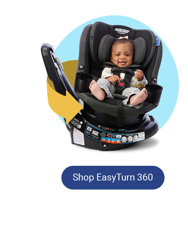Baby in a rotated EasyTurn 360 car seat. Shop EasyTurn 360.