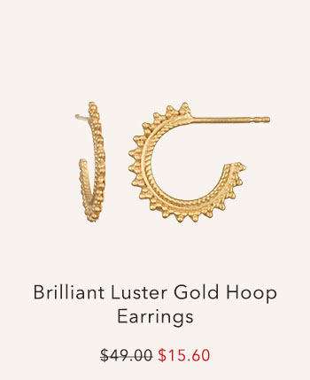 Brilliant Luster Gold Hoop Earrings