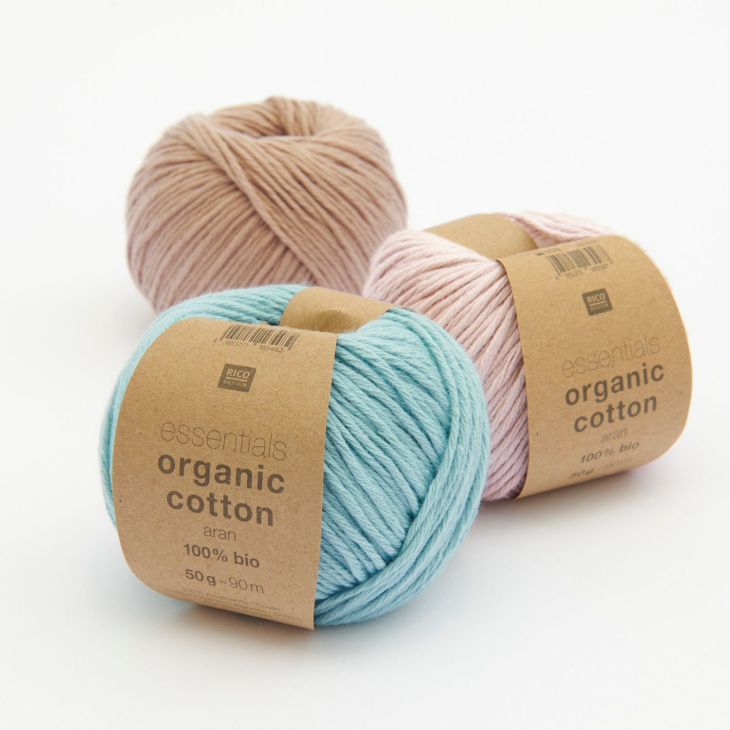 Verschiedene Essentials Organic Cotton aran Farben