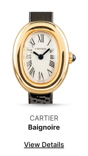 Used Ladies Cartier Baignoire Mini 18k Yellow Gold