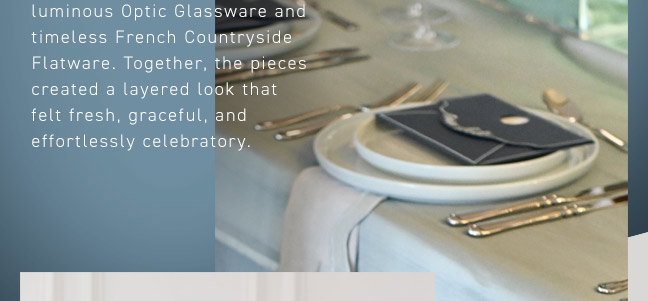 Mikasa pieces were at the center of the table