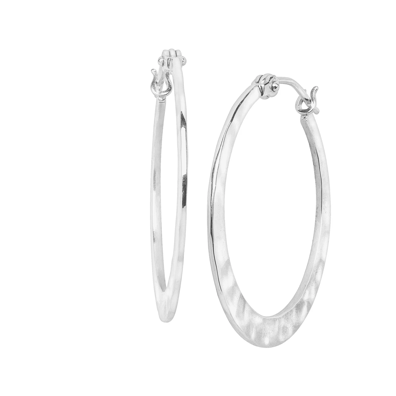Full Circle Hoop Earrings, Silver