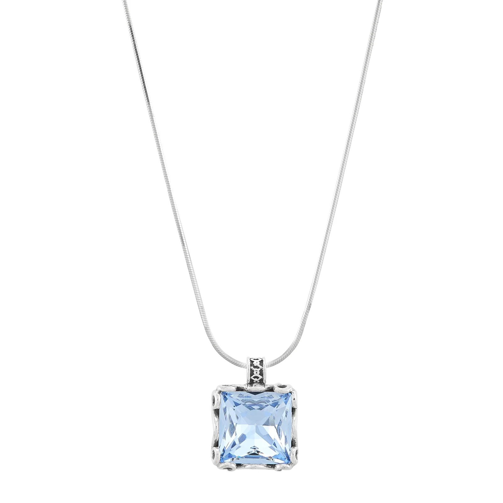 Cooling Effects Pendant Necklace, Blue Crystal