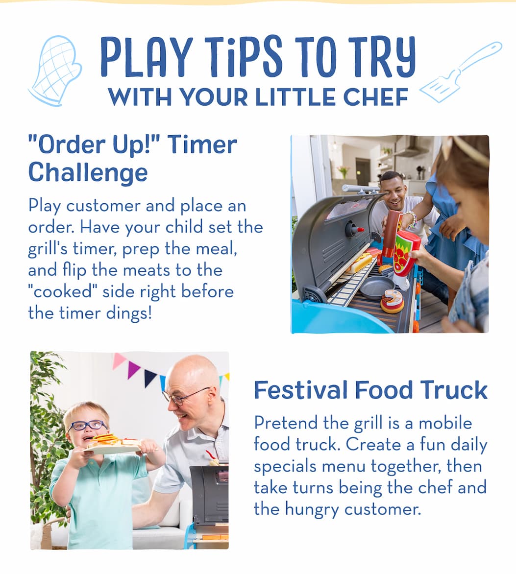 Deluxe Grill & Pizza Oven play tips to try with your little chef