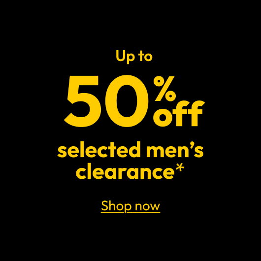 Up to 50% off selected men's clearance*