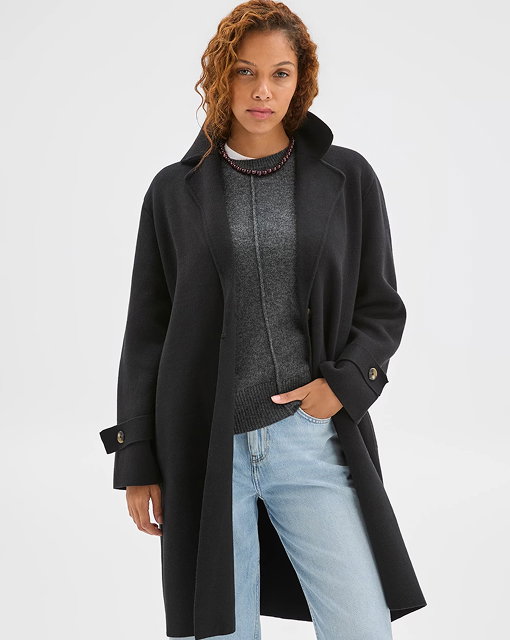 Australian Cotton Blend knitted trench jacket