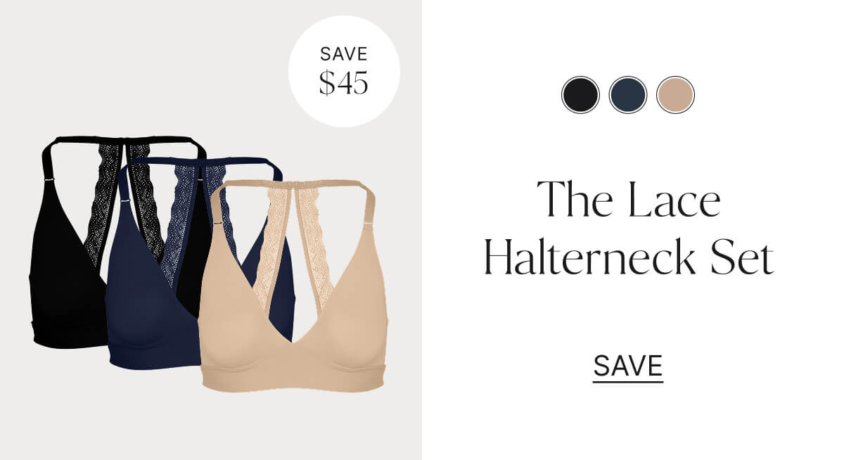 The lace halterneck set. Save $45