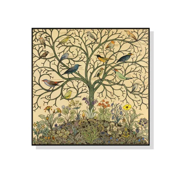 Tree Of Life Black Frame Canvas Wall Art
