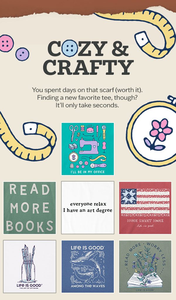Tees for cozy crafts.