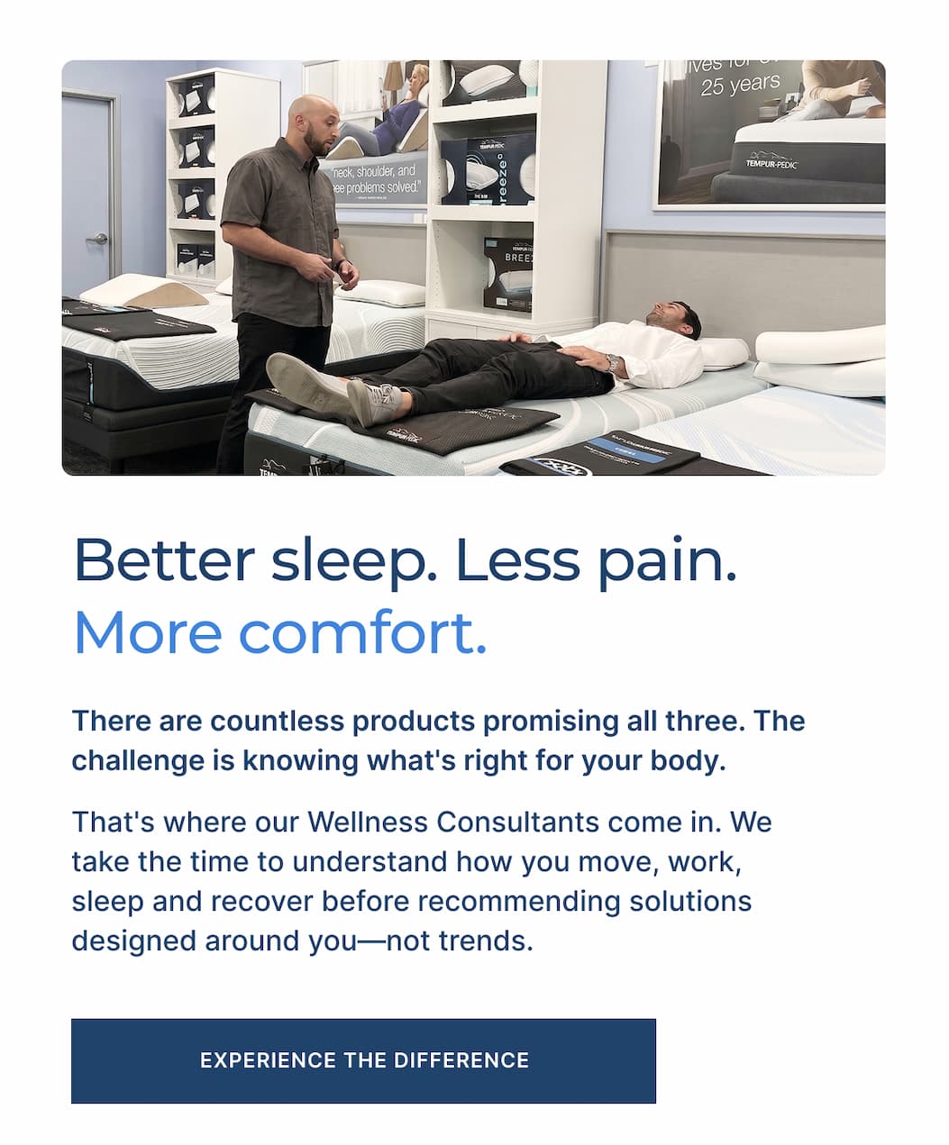 Experience the difference in store