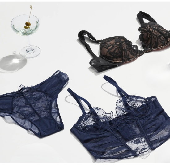Black and blue lingerie styles