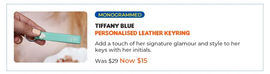 Personalised Leather Keyring - Tiffany Blue