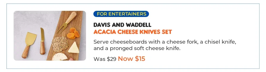 Davis & Waddell Acacia Cheese Knives Set