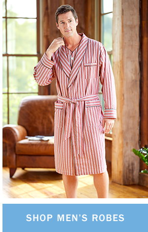 Shop Men's Robes. Men's Striped Cotton Seersucker Robe