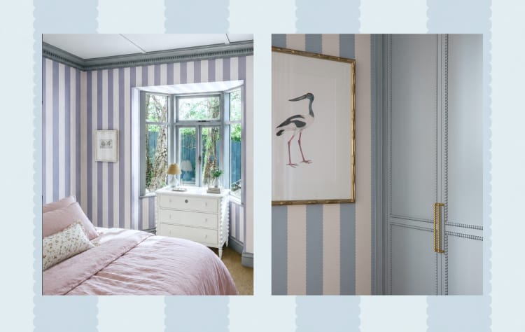 DISCOVER "SCALLOP STRIPE' WALLPAPER