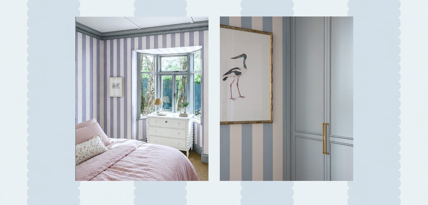 DISCOVER "SCALLOP STRIPE' WALLPAPER
