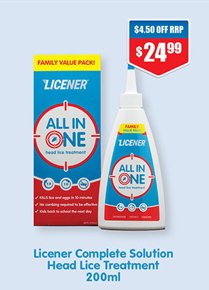 Shop Licener Complete Solution Head Lice Treatment 200ml at Chemist Warehouse. Sale ends 22 July 2026.