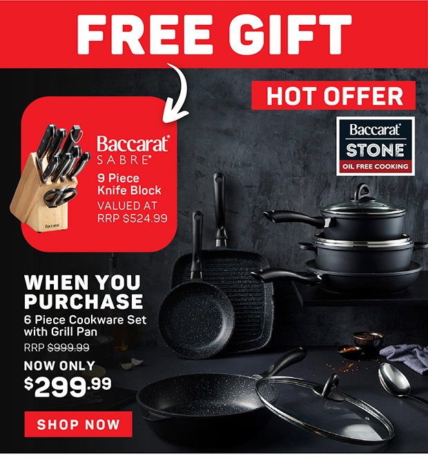 FREE Baccarat SABRE 9 Piece Knife Block When You Purchase Baccarat STONE 6 Piece Cookware Set