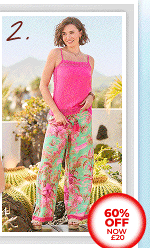 Summer Scenes Wide Leg Trousers