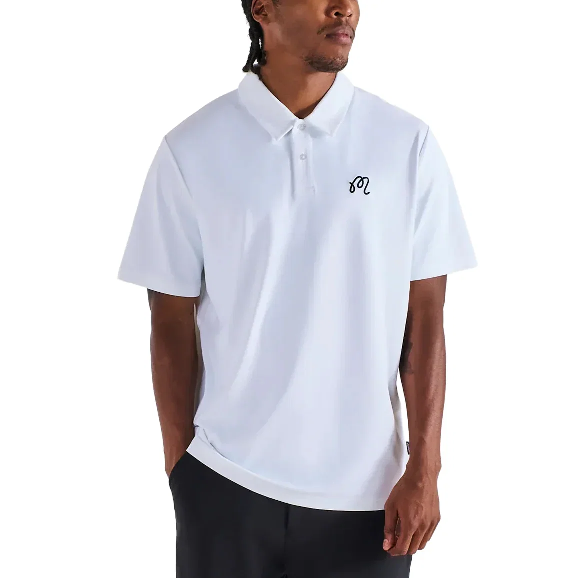 Image of Malbon Fairway Golf Polo Shirt - White