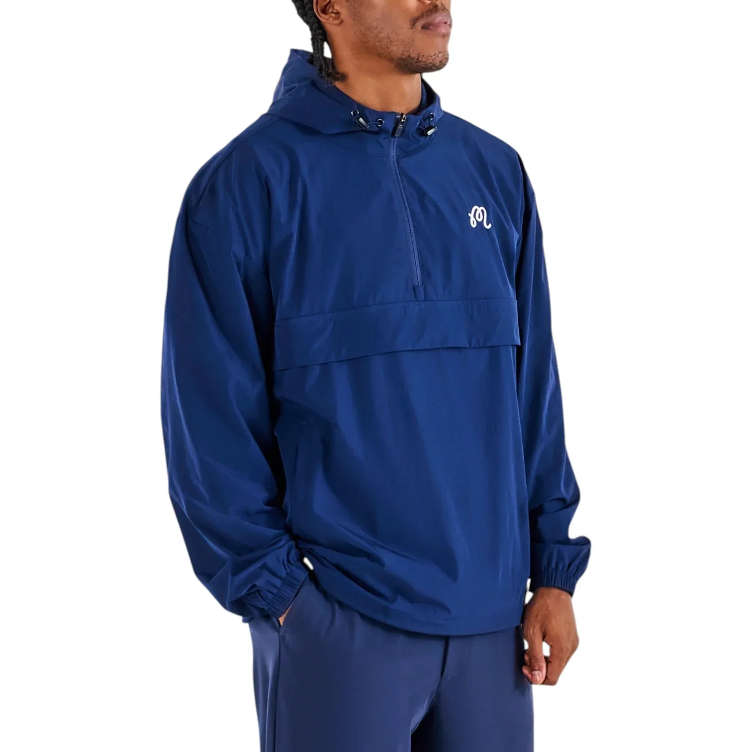 Image of Malbon Ridge Anorak Golf Performance Pullover - Navy
