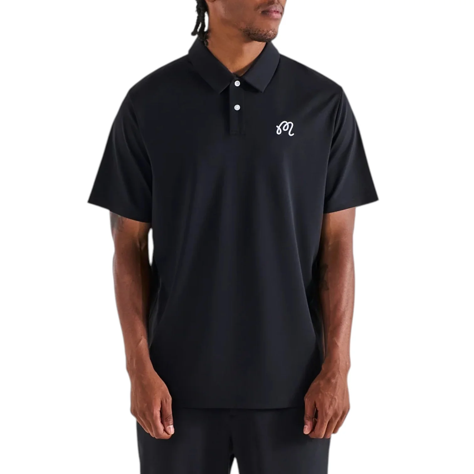 Image of Malbon Fairway Golf Polo Shirt - Black