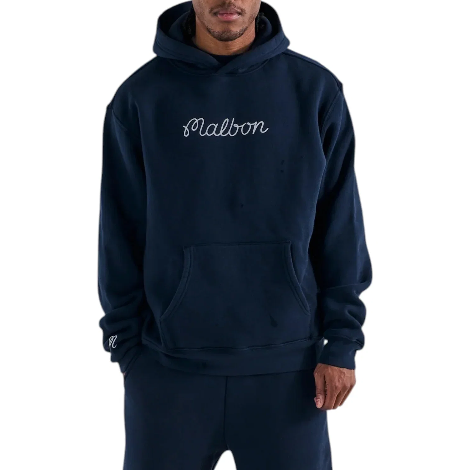 Image of Malbon Fesque Golf Hoodie - Navy