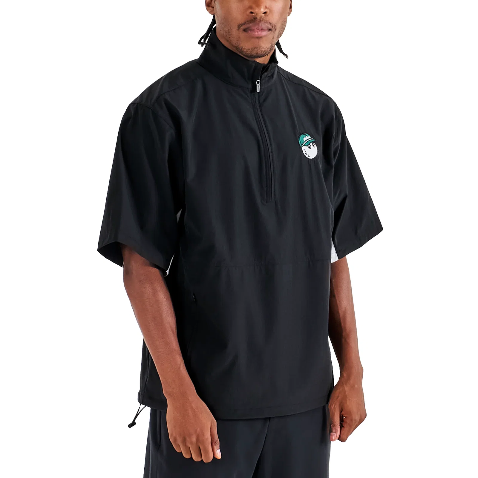 Image of Malbon Pine Golf Windshirt - Black