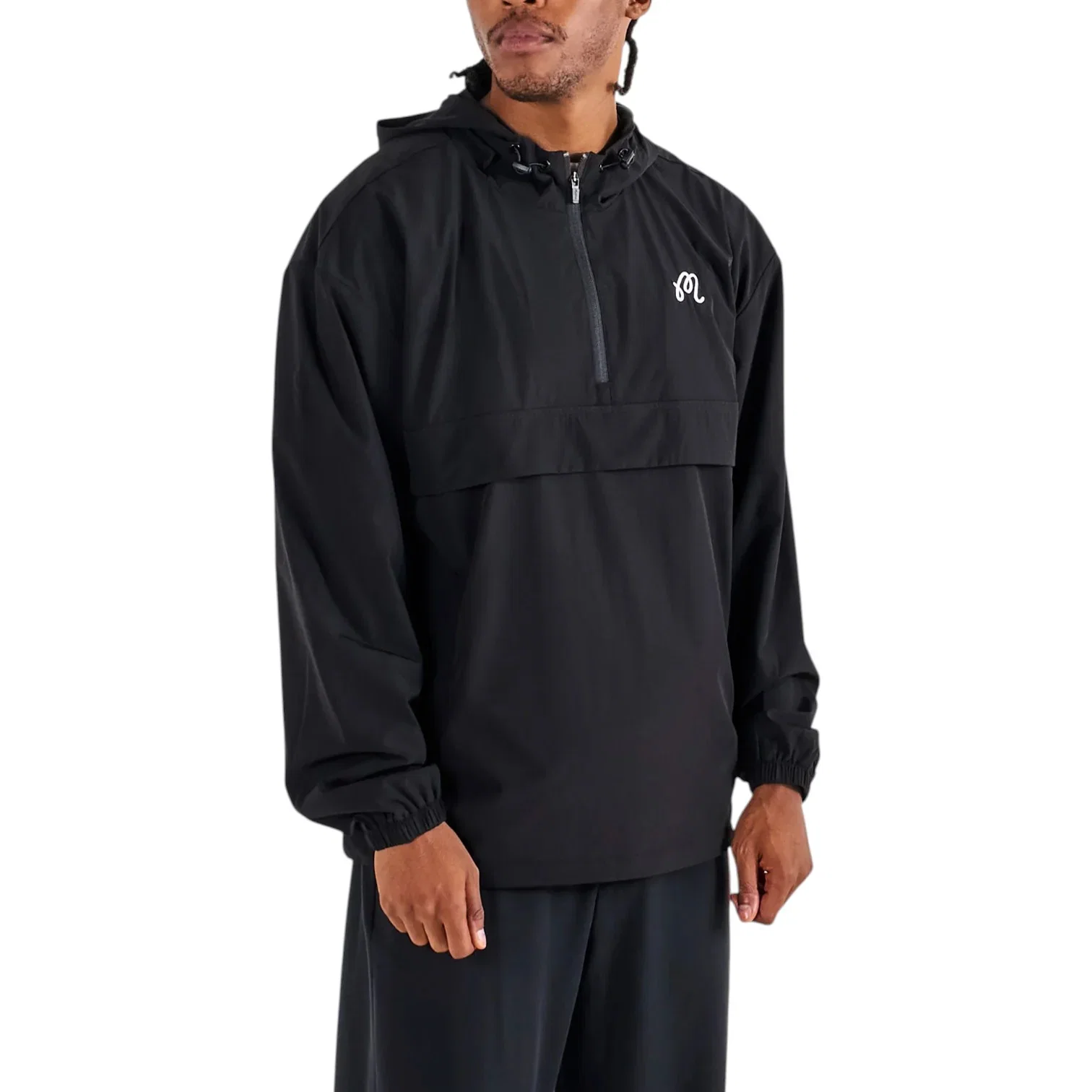 Image of Malbon Ridge Anorak Golf Performance Pullover - Black