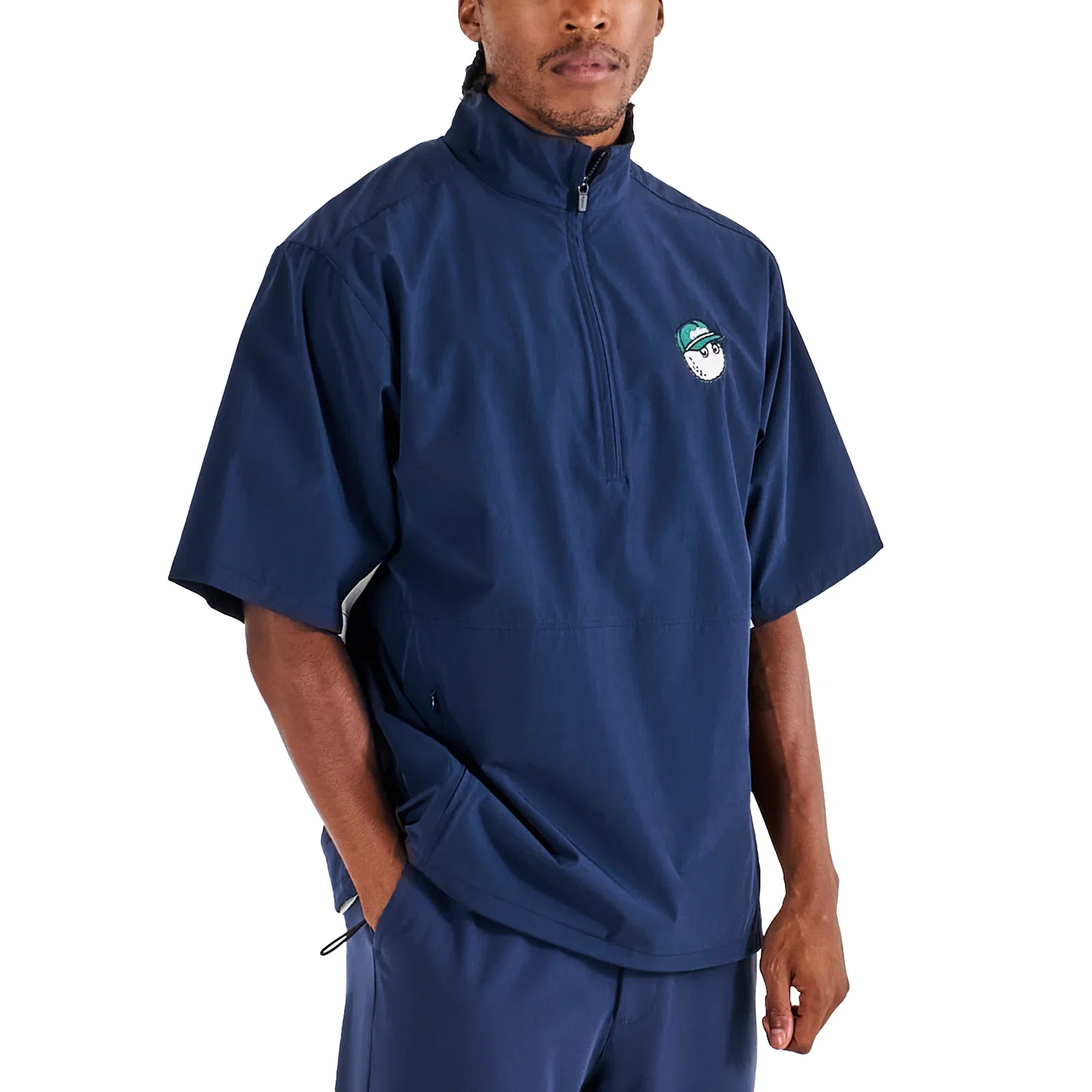 Image of Malbon Pine Golf Windshirt - Navy