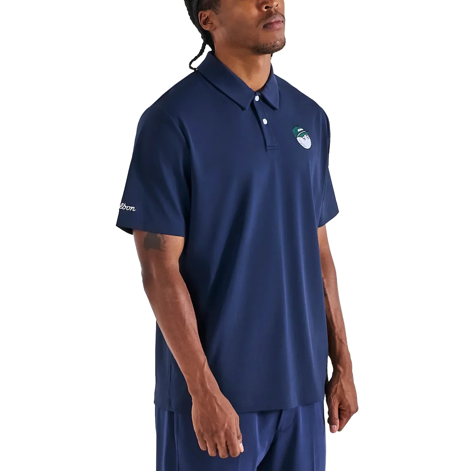 Image of Malbon Fairway Baldwin Golf Polo Shirt - Navy