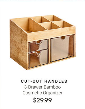 3- Drawer Bamboo Cosmetic Organizer