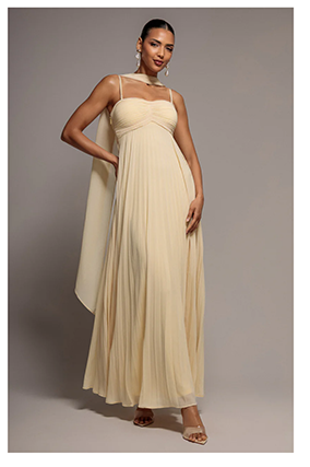 Sleeveless Pleated Chiffon Multiway Scarf Maxi Dress