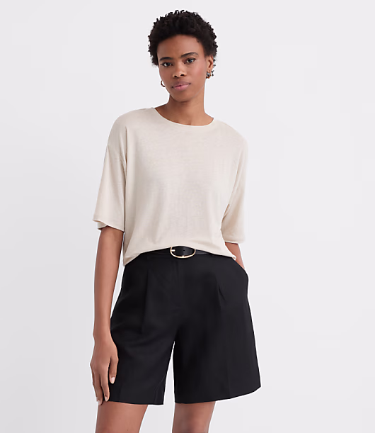 Linen Blend Modern Tee