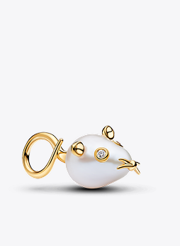 Treated Freshwater Cultured Baroque Pearl Mouse Dangle Charm