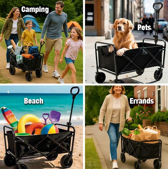 Great for gardening, beach, camping, picnics even transporting pets