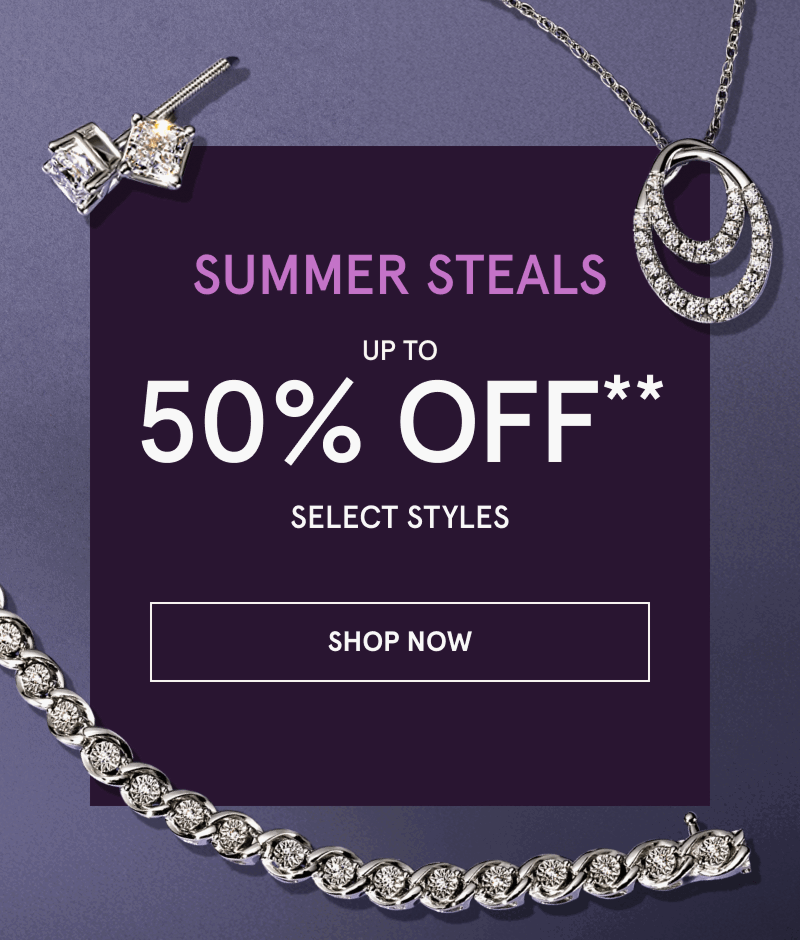 Diamond pendant necklace, tennis bracelet & studs.  Summer Steals. Up to 50% OFF Select Styles. Click here to shop now