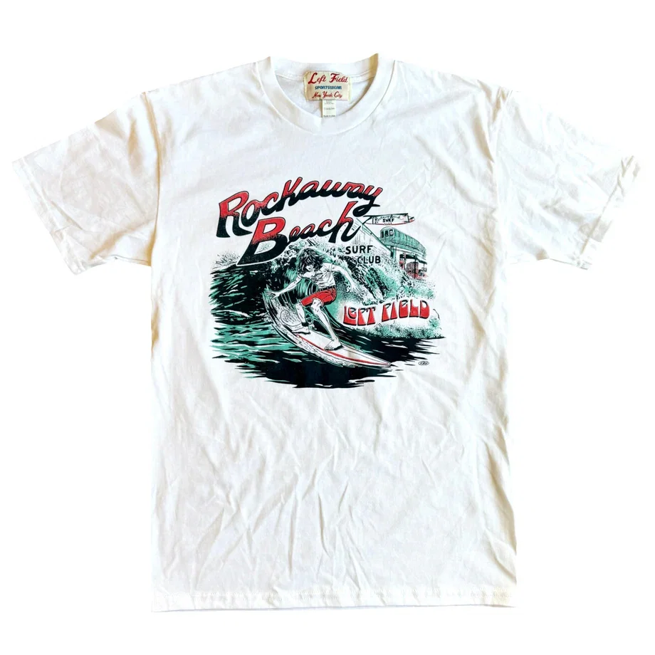 Left Field x Rockaway Beach Surf Club Cotton White Crew (check sizing specs)