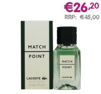 Lacoste Match Point Eau de Toilette 30ml Spray - €26,20 RRP:€45,00